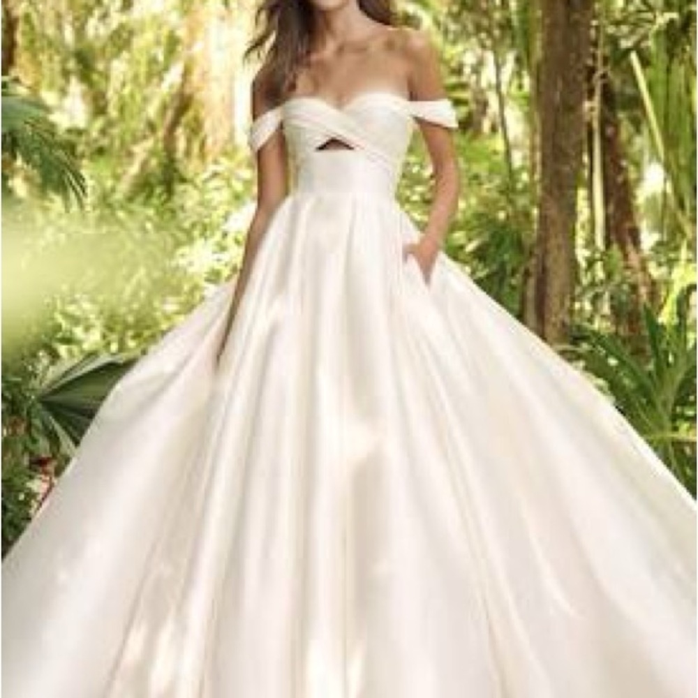 Elegant Off-Shoulder White Gown